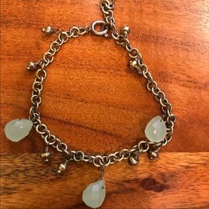 GAP Mint Green Teardrop Gem Gold Costume Bracelet